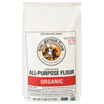 King Arthur Organic Unbleached All-Purpose Flour - 5 LB 6 Pack