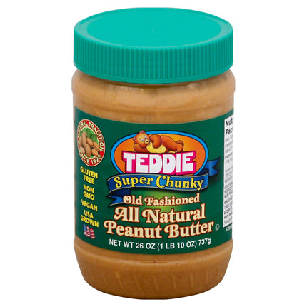 Teddie Old Fashioned Peanut Butter Crunchy - 26 OZ 12 Pack
