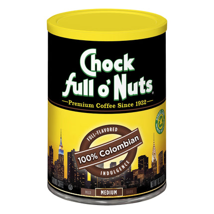Chock Full O' Nuts 100% Colombian Full-Flavored Indulgence Dark - 10.3 OZ 6 Pack