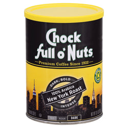 Chock Full O' Nuts 100% Arabica New York Roast Dark, Bold Intense Dark - 10.5 OZ 6 Pack