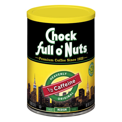 Chock Full O' Nuts 1/2 Caffeine Heavenly Original Medium - 10.3 OZ 6 Pack