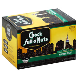 Chock Full O' Nuts Coffee Pods Midtown Decaffeinated - 4 OZ 6 Pack