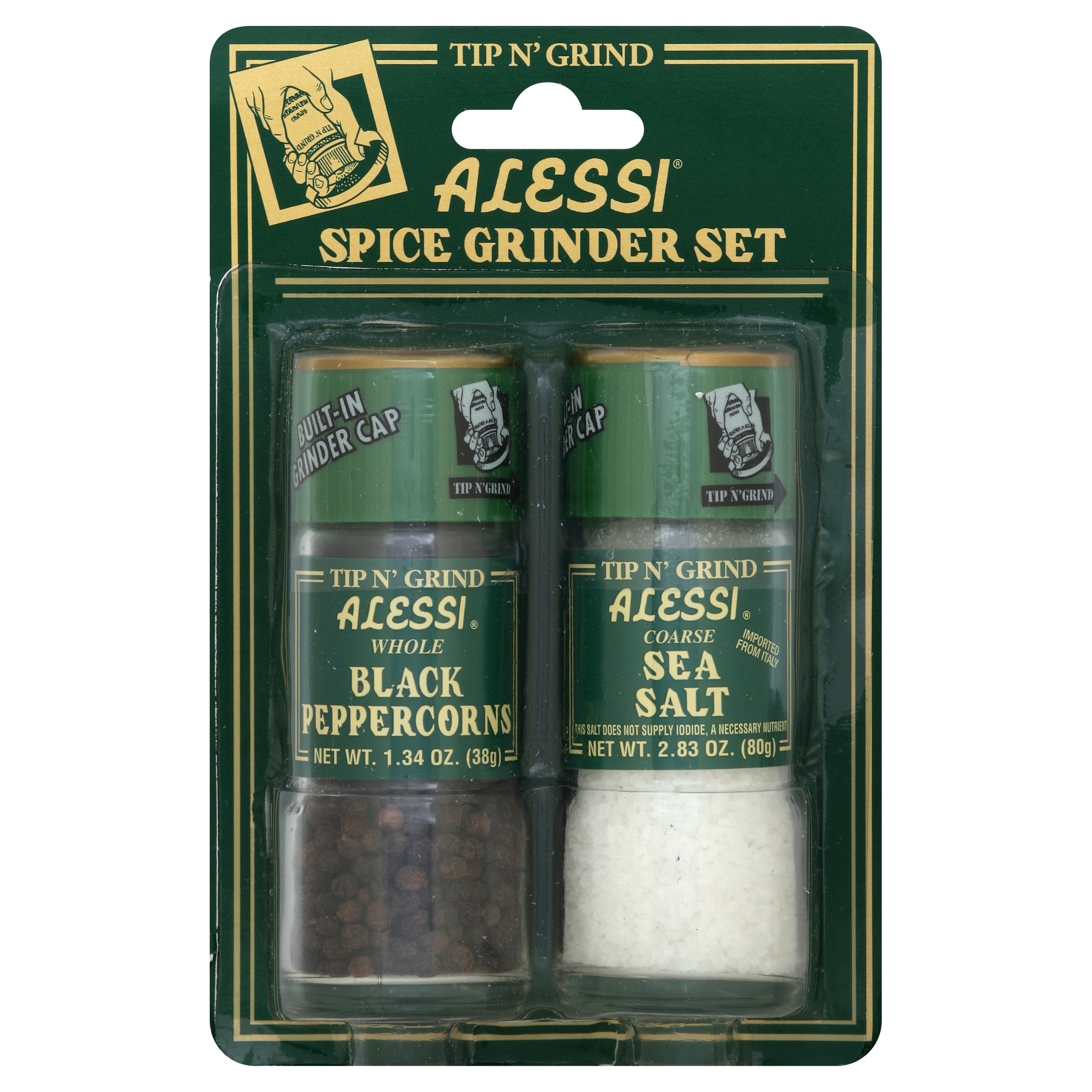 Alessi Small Salt & Whole Black Pepper Grinder Set - 13.6 OZ 6