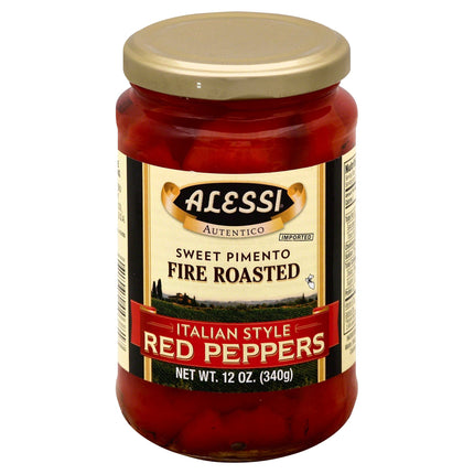 Alessi Sweet Pimento Fire Roasted Red Peppers - 12 OZ 12 Pack