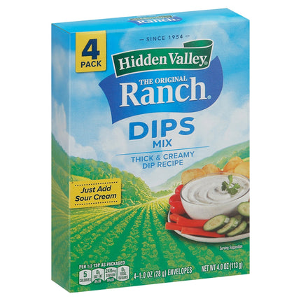 Hidden Valley Ranch Dips Mix - 4 OZ 6 Pack