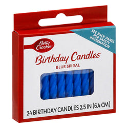 Betty Crocker Candles Blue Spiral - 24 CT 12 Pack