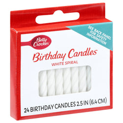 Betty Crocker Candles White Stripe - 24 CT 12 Pack