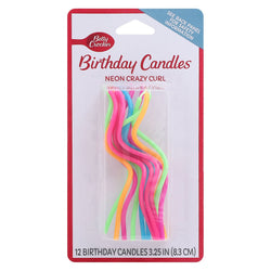 Betty Crocker Candles Neon Crazy Curl - 12 CT 12 Pack
