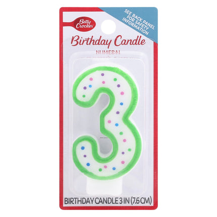 Betty Crocker Candle "3" - 1 CT 6 Pack