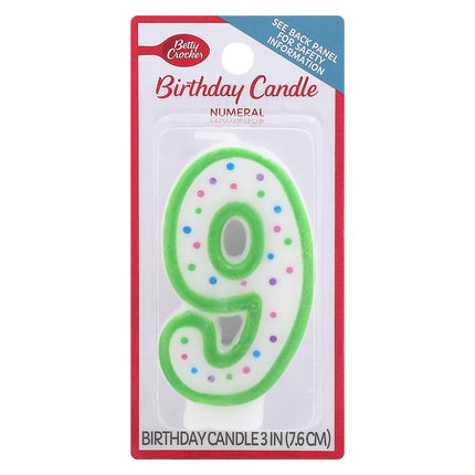Betty Crocker Candle "9" - 1 CT 6 Pack