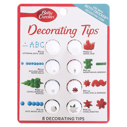 Betty Crocker Decorating Tips - 8 CT 6 Pack