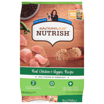 Rachel Ray Nutrish Dog Food Bag Chicken & Vegetables - 14 LB 1 Pack