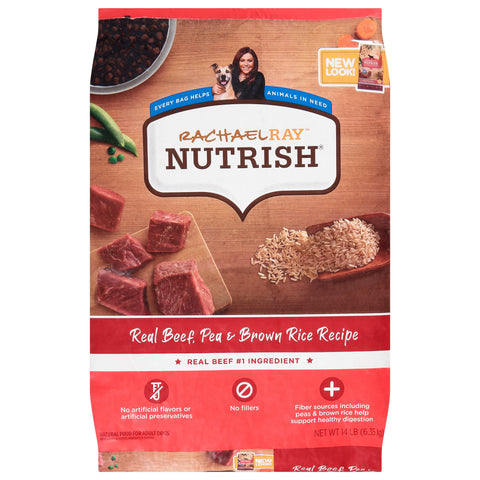 Rachel Ray Nutrish Dog Food Bag Beef & Brown Rice - 14 Lb