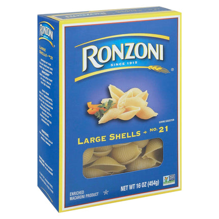 Ronzoni Large Shells Pasta - 16 OZ 12 Pack