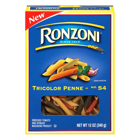 Ronzoni Tricolor Penne Pasta - 12 OZ 12 Pack