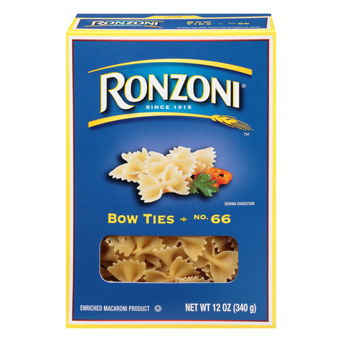 Ronzoni Bow Ties Pasta - 12 OZ 12 Pack