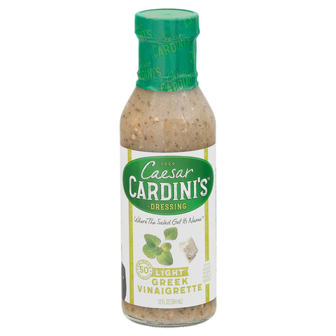 Cardini's Light Greek Vinaigrette Dressing - 12 FZ 6 Pack