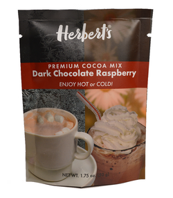 Herberts Wine Jelly Dark Chocolate Raspberry Cocoa Mix- Hot or Iced Frappe - 2 OZ 12 Pack