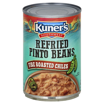 Kuner's Southwestern Refried Beans With Roasted Chiles - 15.5 OZ 12 Pack