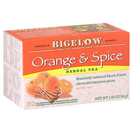 Bigelow Orange & Spice Herbal Tea - 20 CT 6 Pack