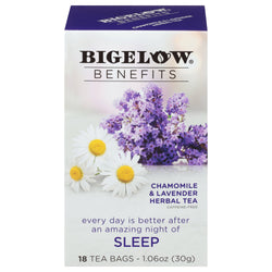 Bigelow Benefits Chamomile & Lavendar Herbal Tea - 18 CT 6 Pack