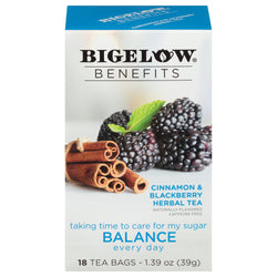 Bigelow Benefits Cinnamon & Blackberry Herbal Tea - 18 CT 6 Pack
