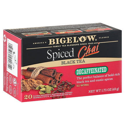 Bigelow Decaffeinated Spiced Chai Tea - 20 CT 6 Pack