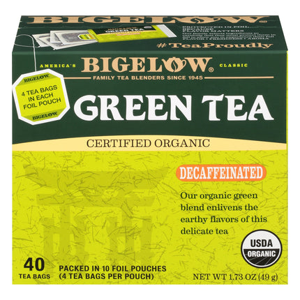 Bigelow Organic Decaffeinated Green Tea - 40 CT 6 Pack