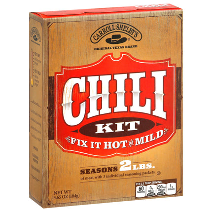 Carroll Shelby's Chili Kit Mix - 3.65 OZ 8 Pack