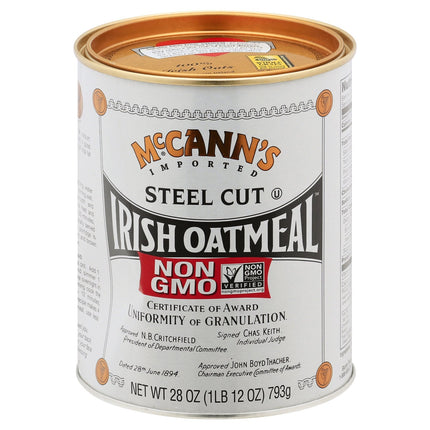 McCann's Steel Cut Irish Oatmeal Tin - 28 OZ 12 Pack