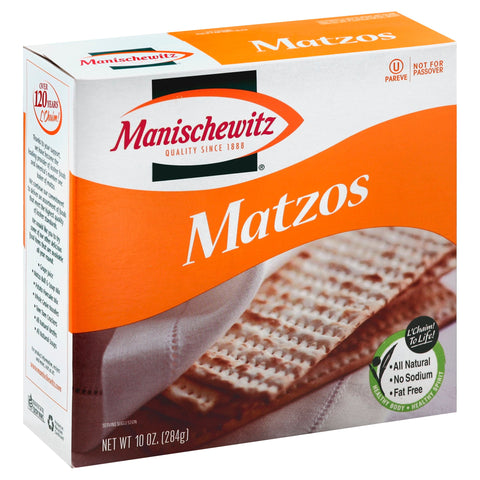 Manischewitz Unsalted Matzo - 10 OZ 12 Pack