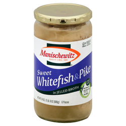 Manischewitz Sweet Whitefish & Pike In Jelled Broth - 24 OZ 12 Pack