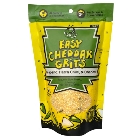 Fishski Provisions Jalapeno, Hatch Green Chile, Cheddar, Yellow Corn Grits - 6 OZ 12 Pack