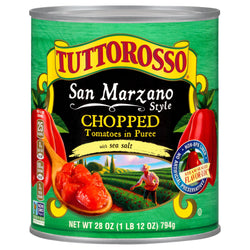Tuttorosso San Marzano Chopped Tomatoes in Puree With Sea Salt - 28 OZ 6 Pack
