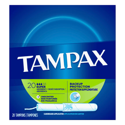 Tampax Tampons Applicator Flushable Super - 20 CT 6 Pack