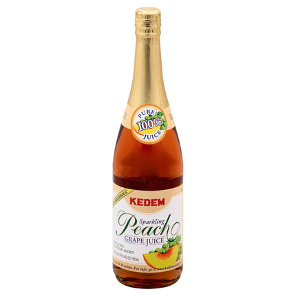 Kedem Sparkling Peach Grape Juice - 25.4 FZ 12 Pack