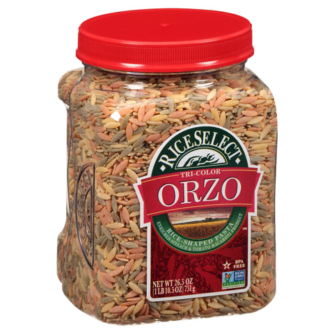 Rice Select Tri-Color Orzo Pasta - 26.5 OZ 4 Pack