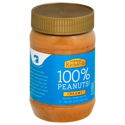 Crazy Richard's 100% Natural Creamy Peanut Butter - 16 OZ 12 Pack