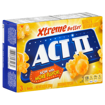Act II Popcorn Extreme Butter - 8.25 OZ 12 Pack