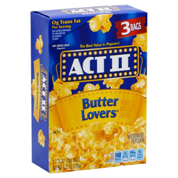 Act II Popcorn Butter Lovers - 8.25 OZ 12 Pack