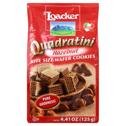 Loacker Quadratini Hazelnut Bite Size Wafer Cookies - 4.41 OZ 6 Pack