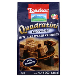 Loacker Quadratini Chocolate Bite Size Wafer Cookies - 4.41 OZ 6 Pack