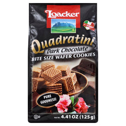 Loacker Quadratini Dark Chocolate Bite Size Wafer Cookies - 4.41 OZ 6 Pack