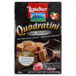 Loacker Quadratini Dark Chocolate Wafer Cookies - 8.82 OZ 6 Pack
