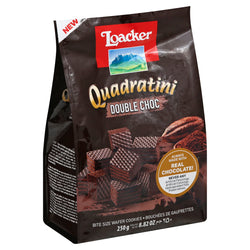 Loacker Quadratini Double Chocolate Wafer Cookies - 8.82 OZ 6 Pack