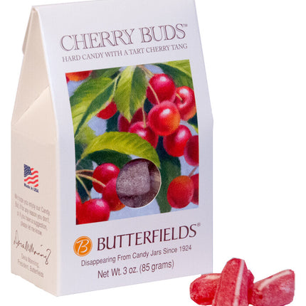 BUTTERFIELDS CANDY CHERRY BUDS - 3 OZ 12 Pack