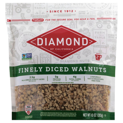 Diamond Finely Diced Walnuts - 10 OZ 12 Pack