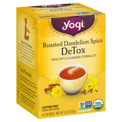 Yogi Organic Roasted Dandelion Spice Detox Tea - 16 CT 6 Pack