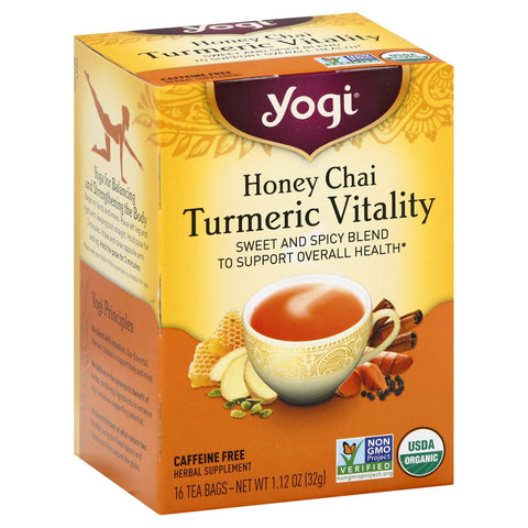 Yogi Organic Honey Chai Turmeric Vitality Tea - 16 CT 6 Pack