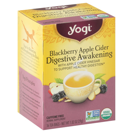 Yogi Organic Blackberry Apple Cider Digestive Awakening - 16 CT 6 Pack